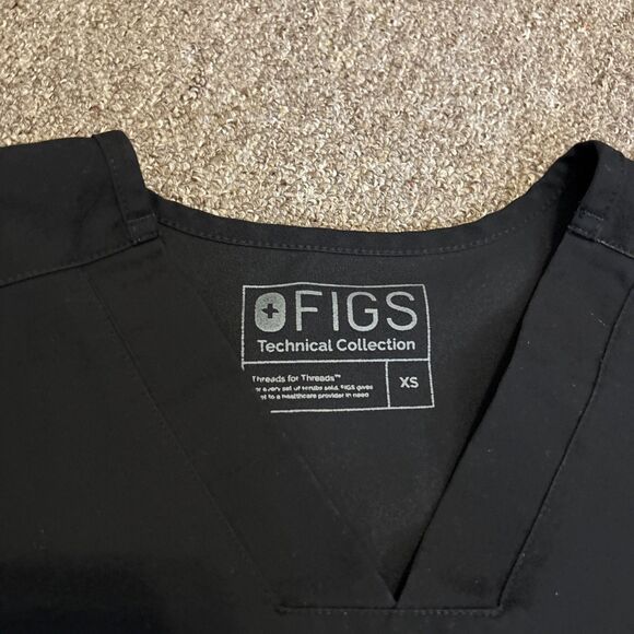 Figs Technical Collection Black Scrub Set XS Top & Bottom Medical + Grey top - Picture 6 of 16